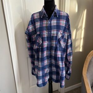 Classic Navy Plaid Button Down Shirt